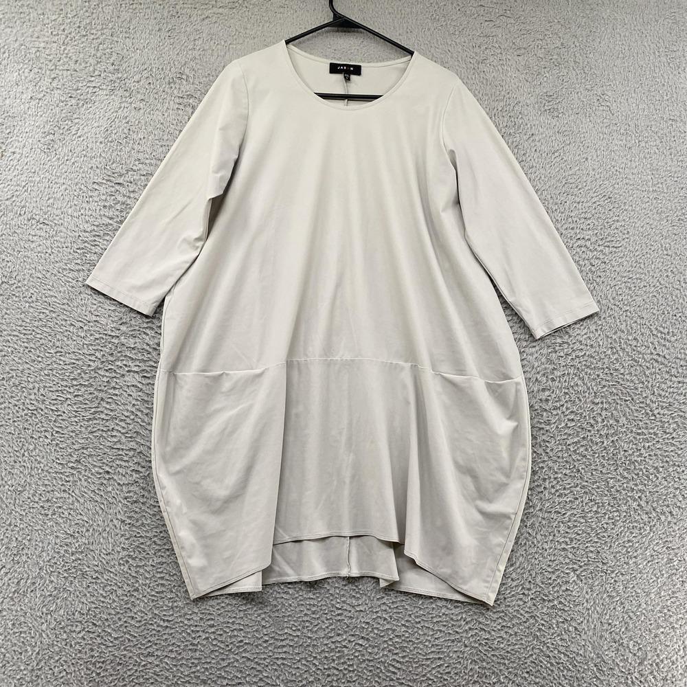 Jason Dress Womens Small Bone Barrel Lantern 3/4 Sleeve Jersey Minimalist